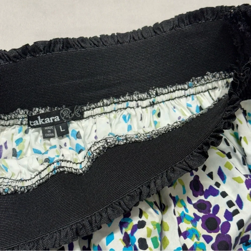 Takara Floral Mini Skirt in Blue and Purple